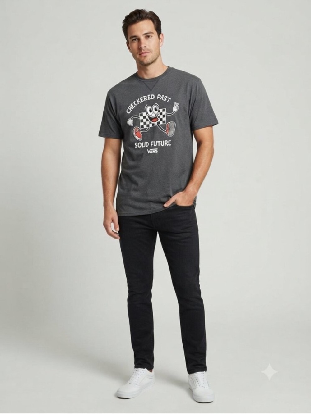 Vans Checkered Past Graphic Tee - Charcoal